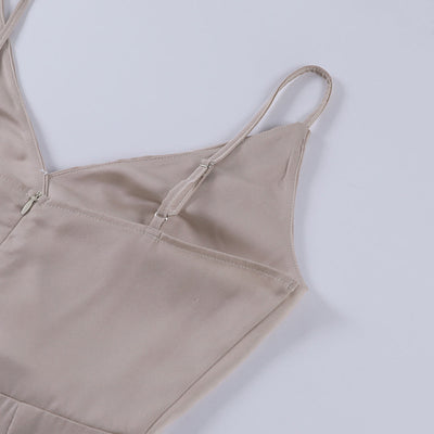 Andromeda™ – Damen Abendkleid Lang mit Eleganten Kreuzausschnitt & Schlitz