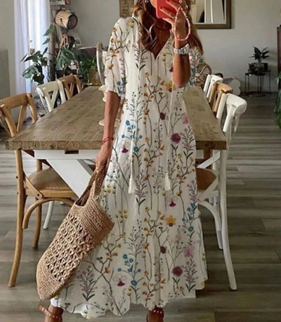 Anna™ – Damen Bohemian Sommerkleid mit Fließender Silhouette