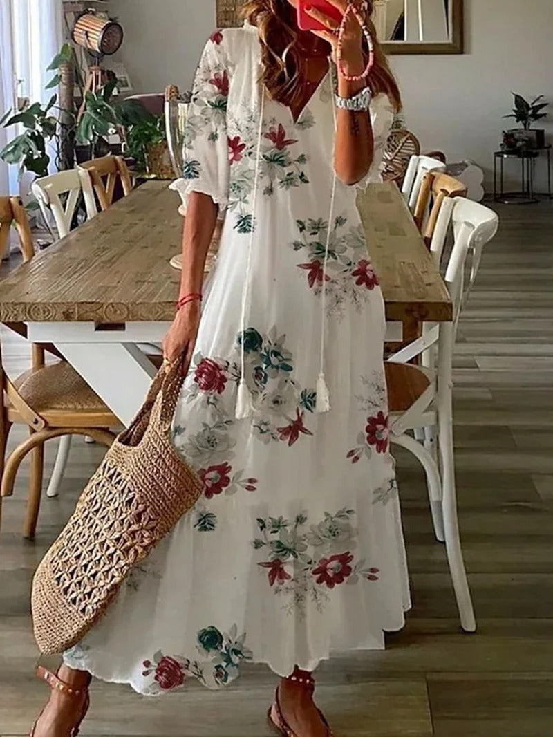 Anna™ – Damen Bohemian Sommerkleid mit Fließender Silhouette