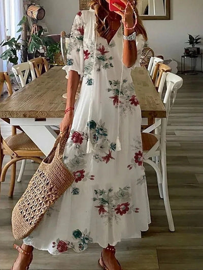 Anna™ – Damen Bohemian Sommerkleid mit Fließender Silhouette
