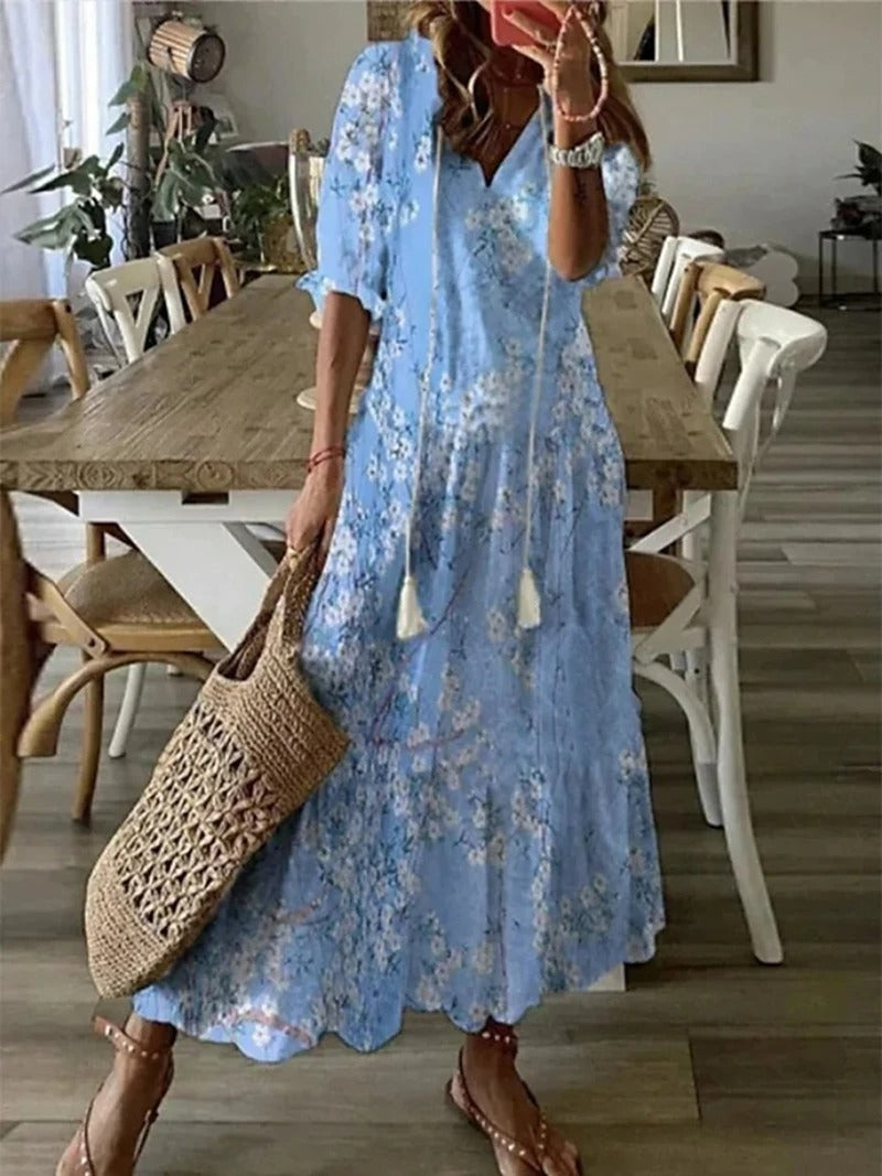 Anna™ – Damen Bohemian Sommerkleid mit Fließender Silhouette