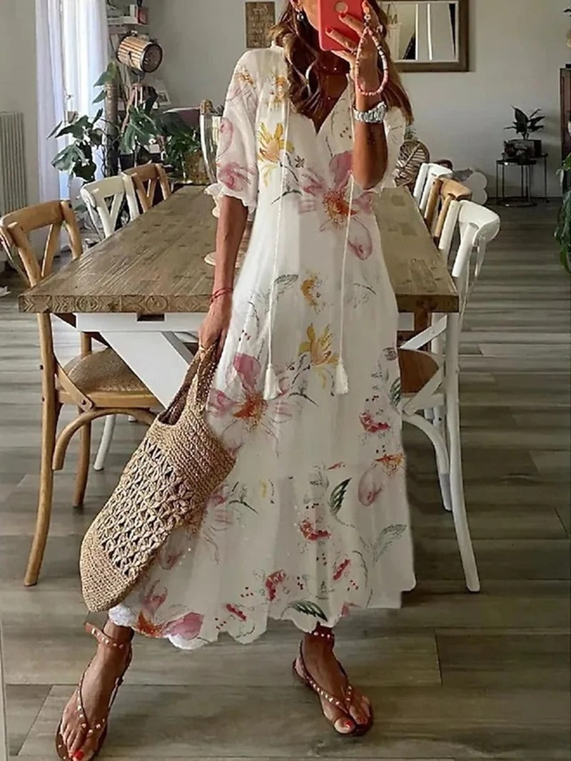 Anna™ – Damen Bohemian Sommerkleid mit Fließender Silhouette