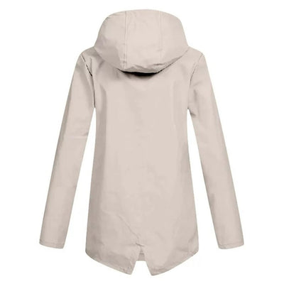 Stylische leichte Regenjacke mit Kapuze und Reissverschluss für Damen | Ideal für Herbst/Winter
