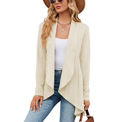Cardigan mit Wasserfallkragen | Lockerer Schnitt | Strukturierter Look
