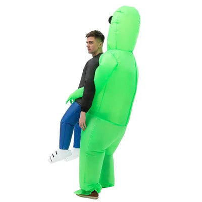 Unisex Aufblasbares Alien Kostüm | Halloween Verkleidung mit Trage-Effekt