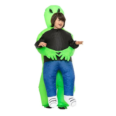 Unisex Aufblasbares Alien Kostüm | Halloween Verkleidung mit Trage-Effekt