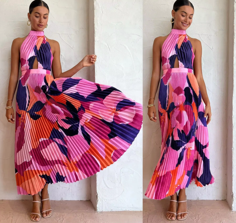 Aylina | Elegantes Maxikleid mit tiefem V-Ausschnitt