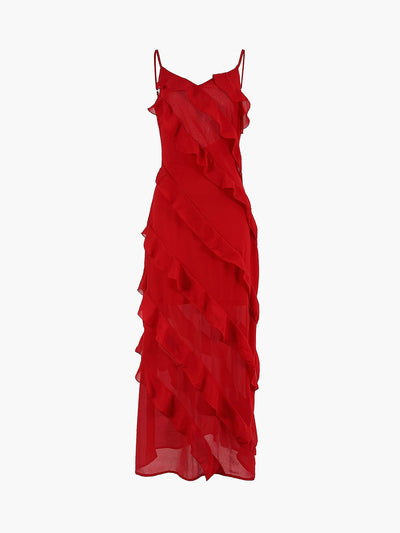 BelleRuffle™ – Elegantes Langes Damenkleid mit Volants