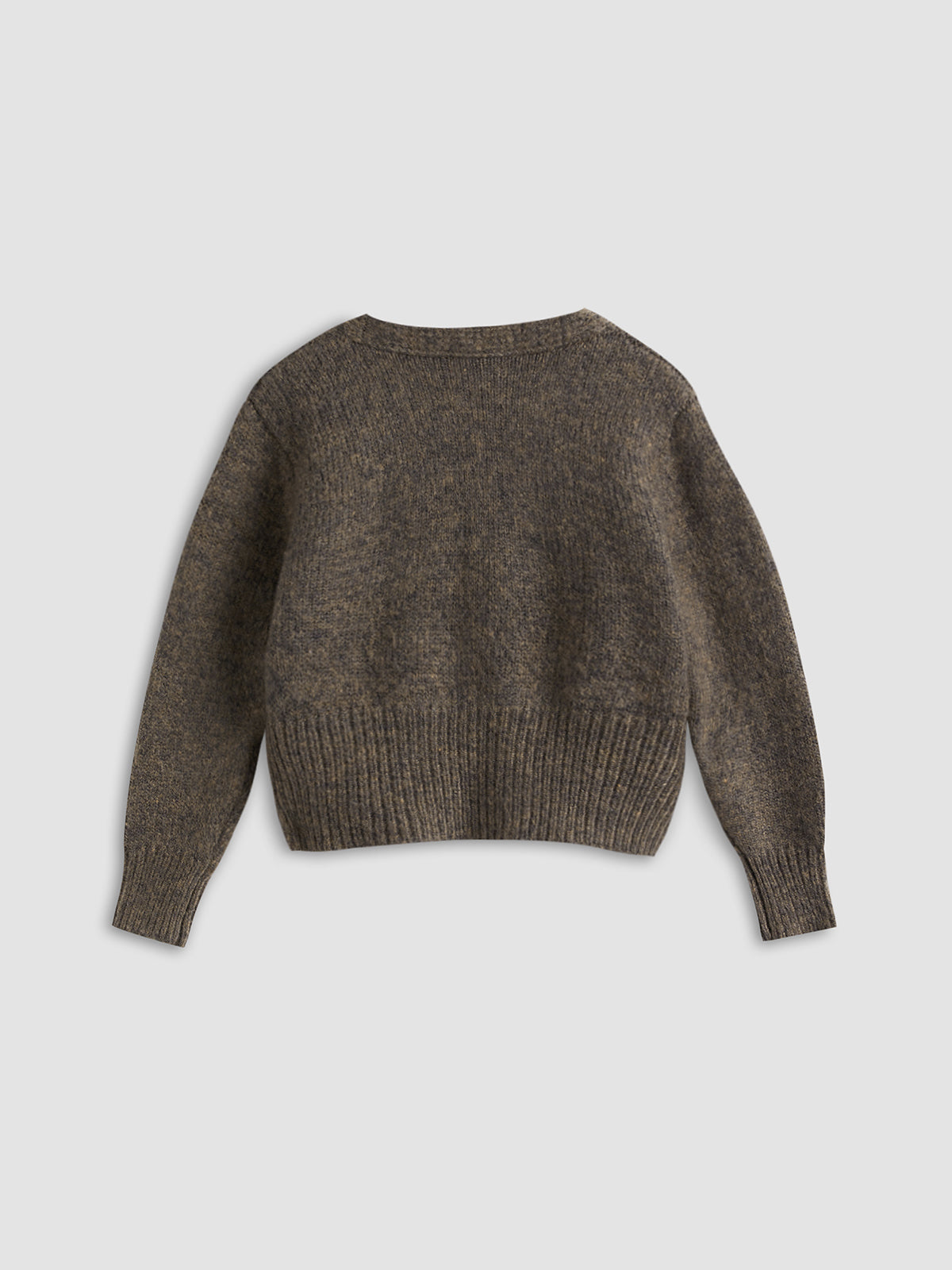 Strickcardigan mit V-Ausschnitt | Asymmetrische Knopfleiste | Cropped-Länge