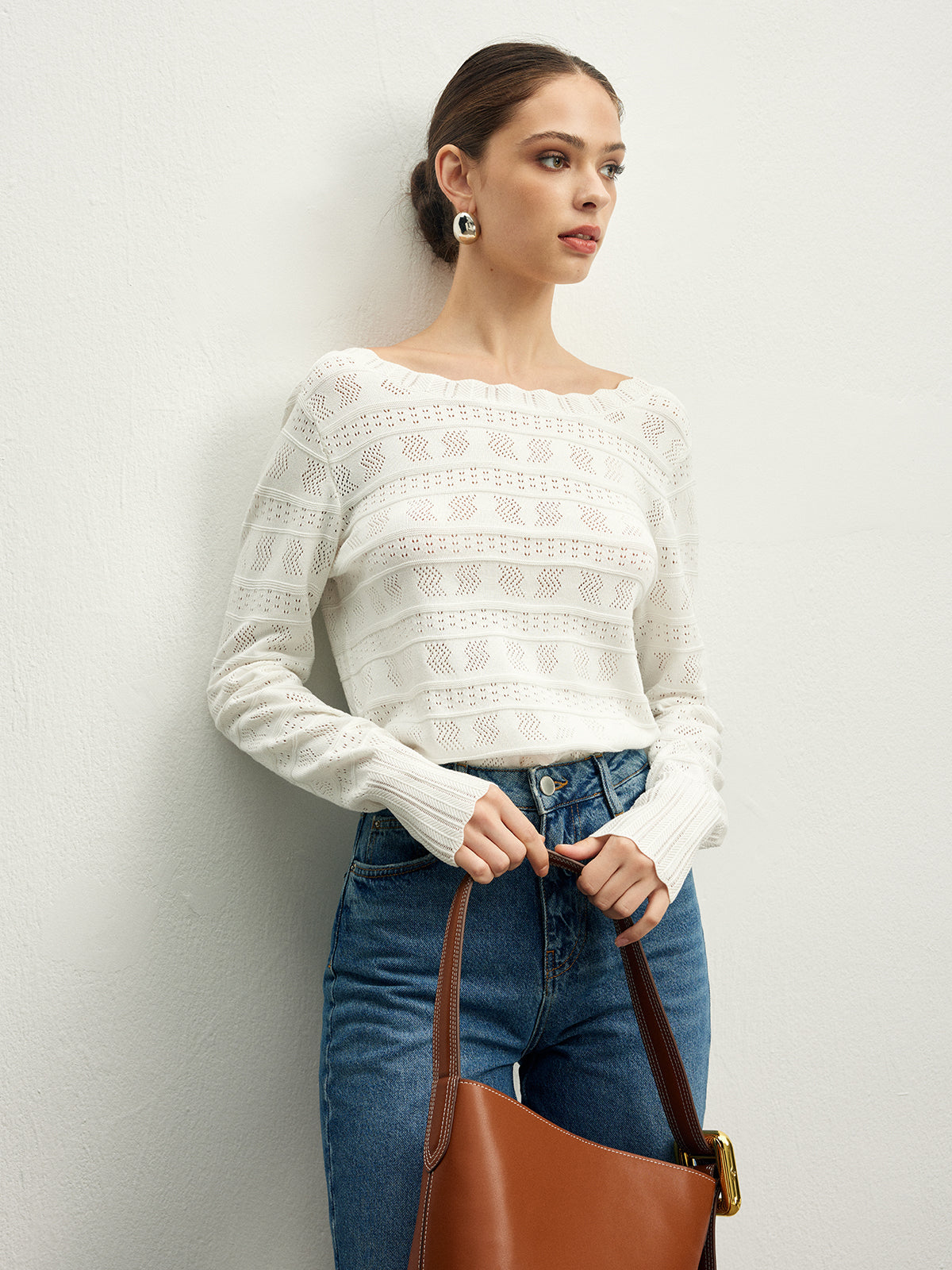 Strickpullover mit offenem Rücken | Häkelmuster | Femininer Look