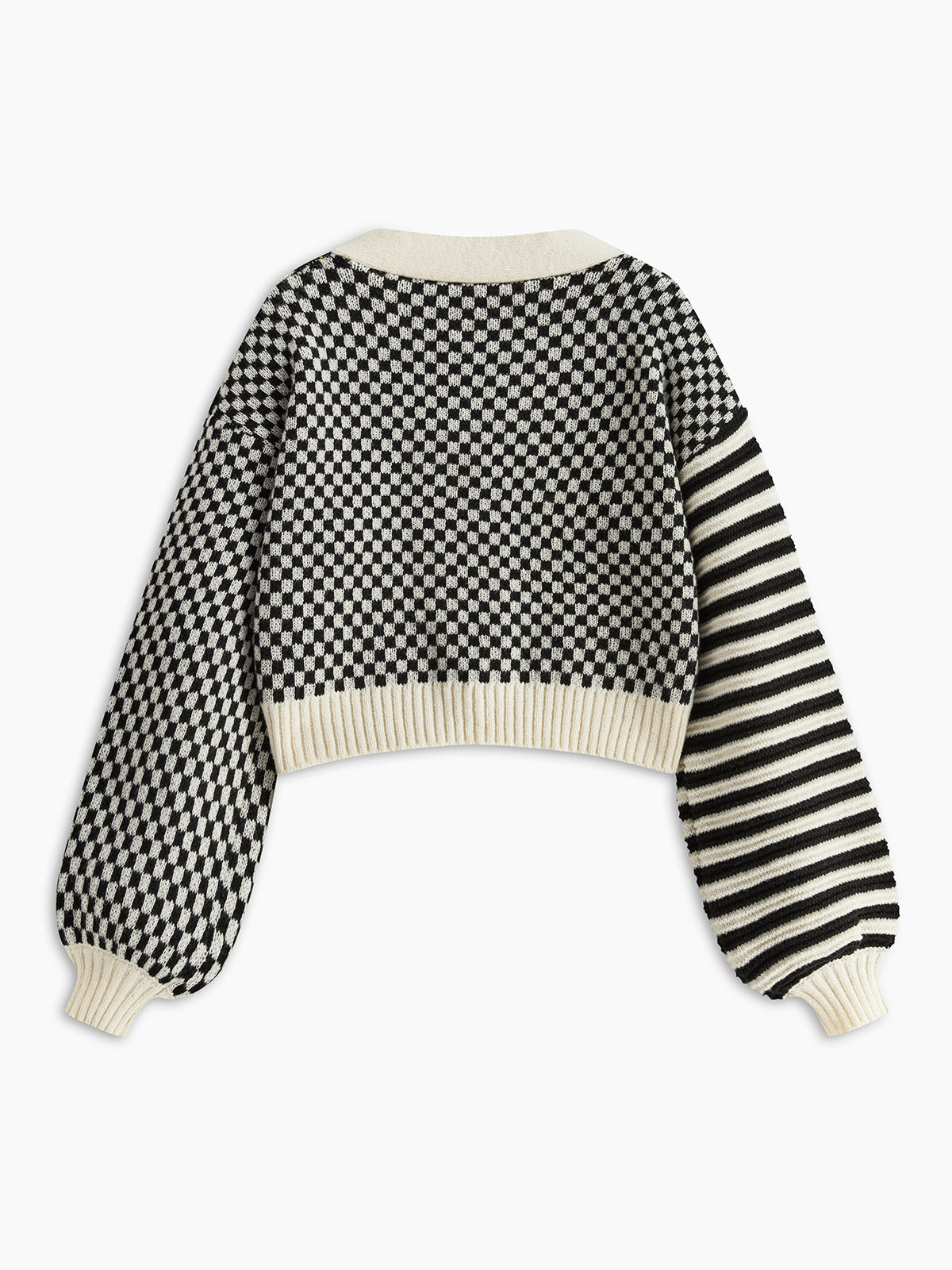 Strickjacke mit Muster-Mix | Oversized Passform | Statement-Design