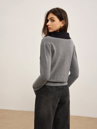 Strickcardigan mit Kontrastkragen | Stilvolle Knöpfe | Klassischer Schnitt