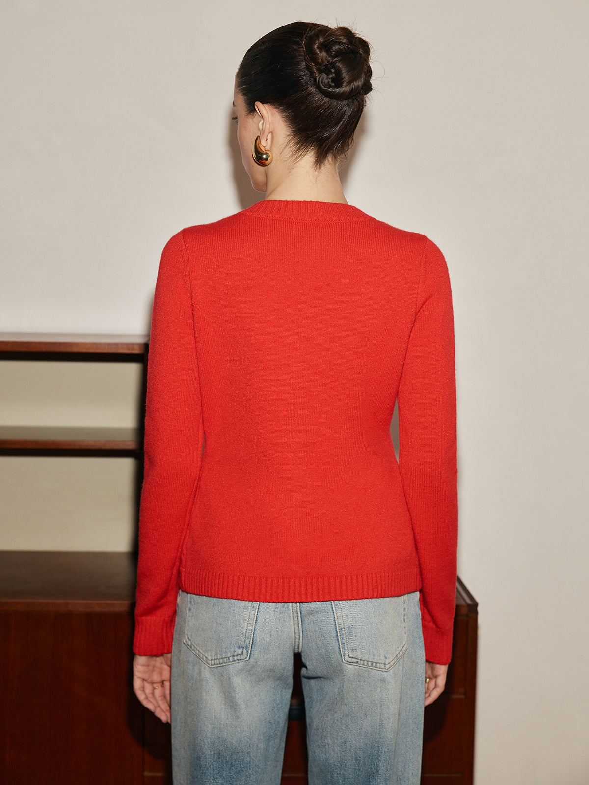 Strickcardigan mit Schmuckknöpfen | Rundhalsausschnitt | Taillierter Schnitt