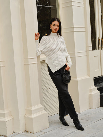 Trendige Strickjacke Damen | Asymmetrische Form & Strukturierter Strick