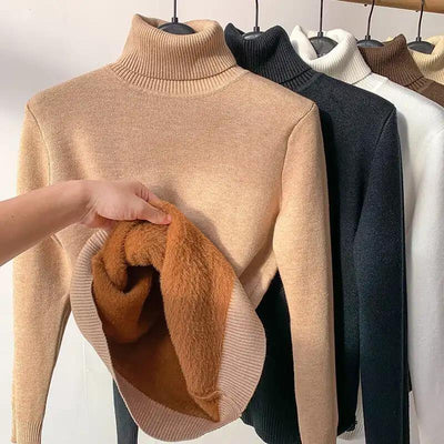 Damen Rollkragen-Pullover aus reiner Alpakawolle - Extra Warm & Weich