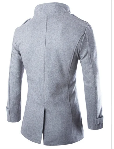 Herren Wollmantel Eleganter Doppelreiher mit Schulterklappen