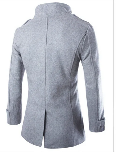 Herren Wollmantel Eleganter Doppelreiher mit Schulterklappen