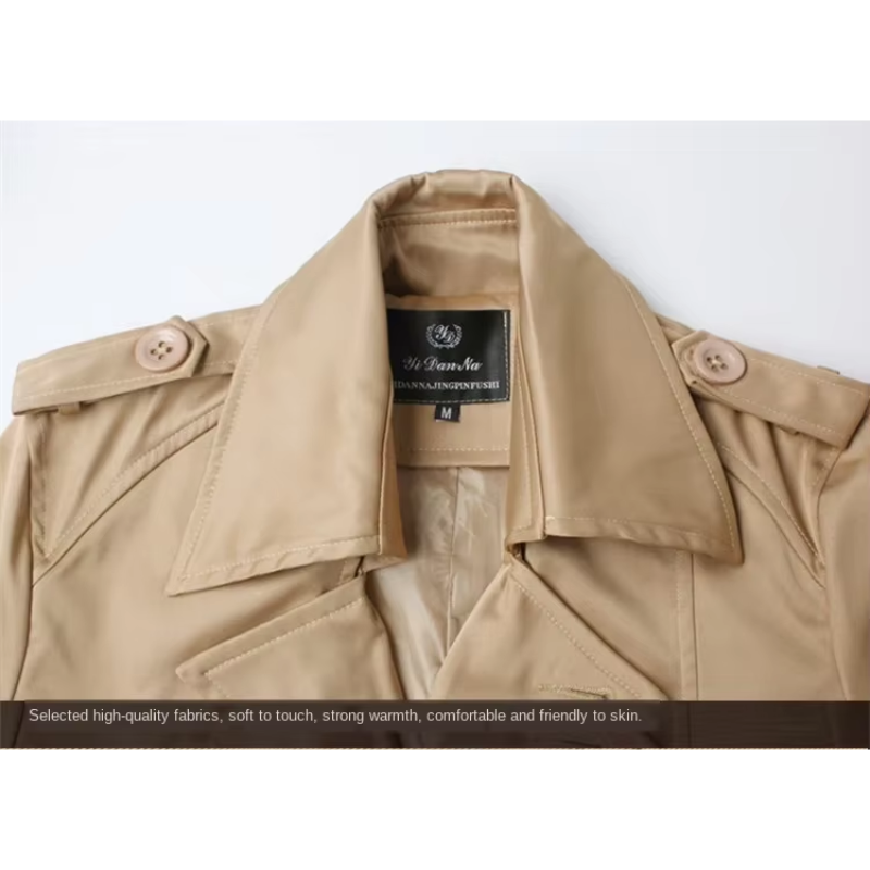Herren Trenchcoat Lang mit Gürtel - Eleganter Businessmantel