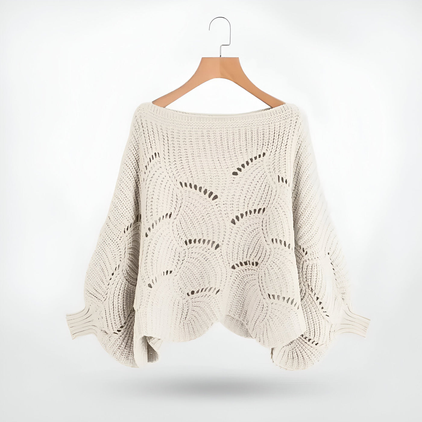 Strickbluse mit Wellenmuster | Weite Ärmel | Femininer Stil