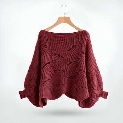 Strickbluse mit Wellenmuster | Weite Ärmel | Femininer Stil