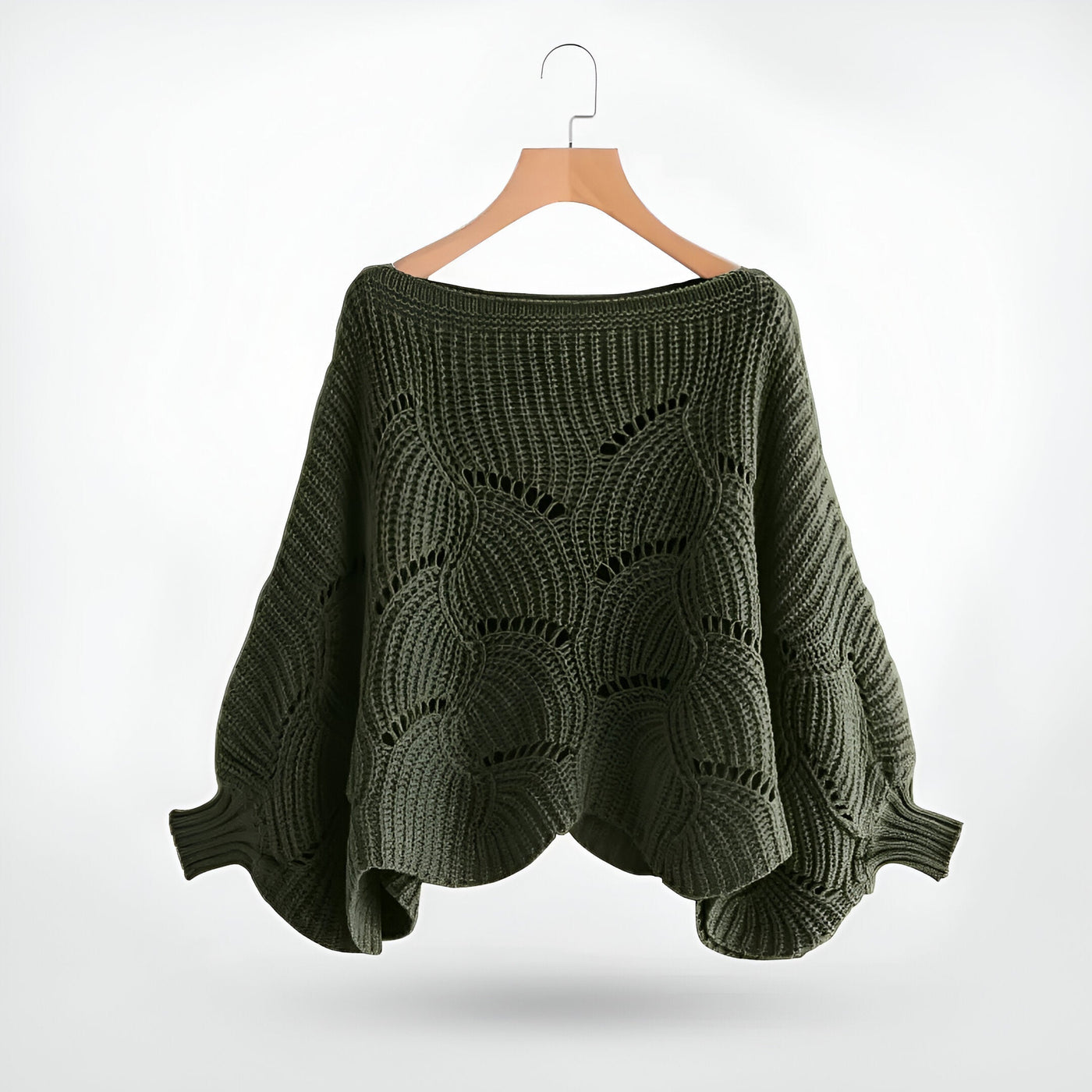Strickbluse mit Wellenmuster | Weite Ärmel | Femininer Stil