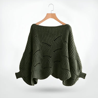 Strickbluse mit Wellenmuster | Weite Ärmel | Femininer Stil
