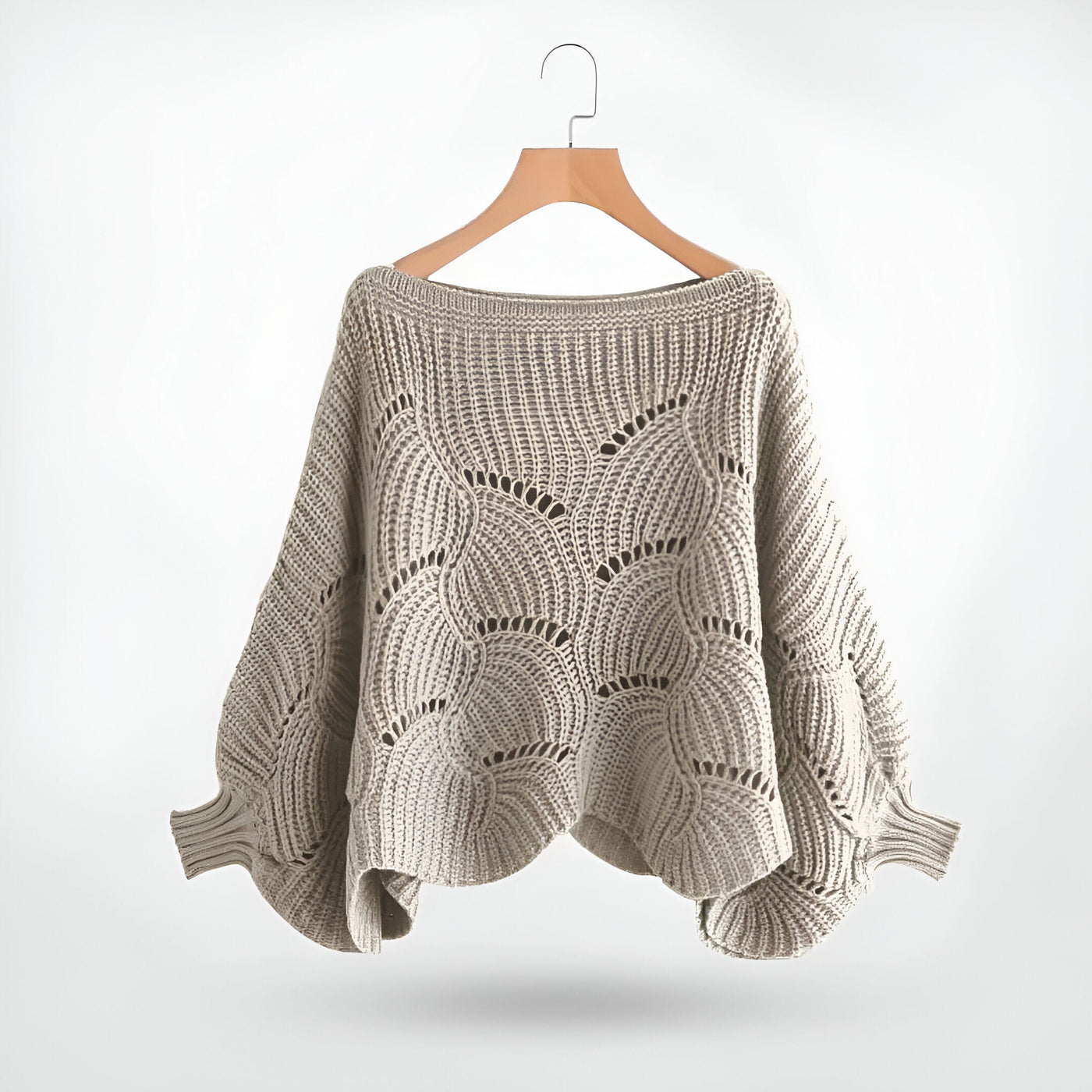 Strickbluse mit Wellenmuster | Weite Ärmel | Femininer Stil