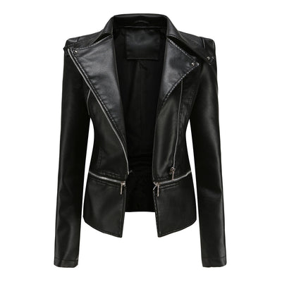 Bikerjacke Damen Slim Fit | Mit Reißverschluss