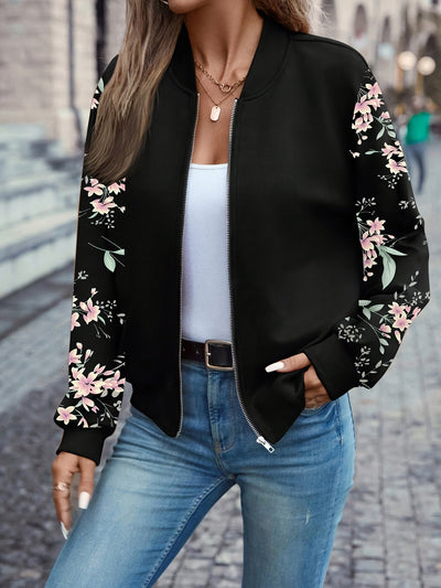 BloomAura™ – Elegante Damen Bomberjacke mit Reißverschluss