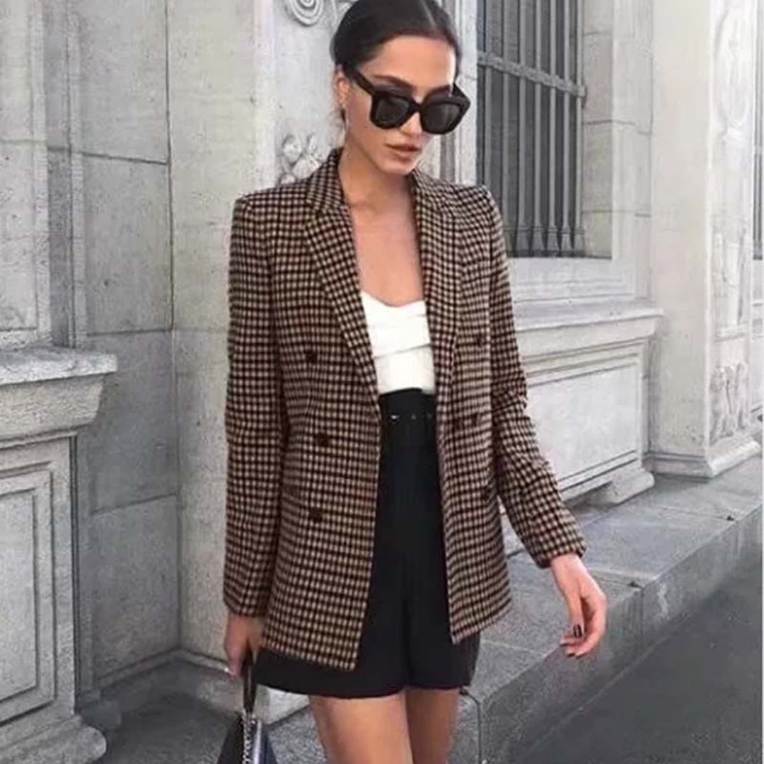 Maßgeschneiderter Blazer mit Karomuster für Frauen
