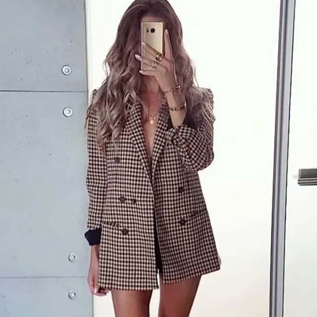 Maßgeschneiderter Blazer mit Karomuster für Frauen