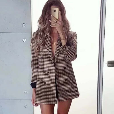 Maßgeschneiderter Blazer mit Karomuster für Frauen