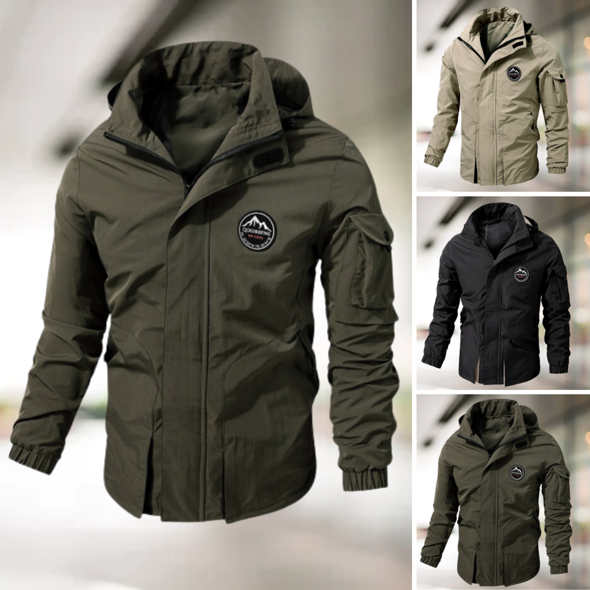 Wasserfeste Outdoor-Jacke mit Kapuze – Winddichte Jacke für Abenteuer und Trekking, funktionales Design für jedes Wetter