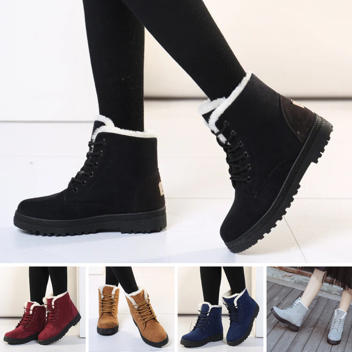 Warme Rutschfeste Schnee Stiefel Mit Schnürsenkeln Für Damen | Perfekt für Outdoor-Aktivitäten