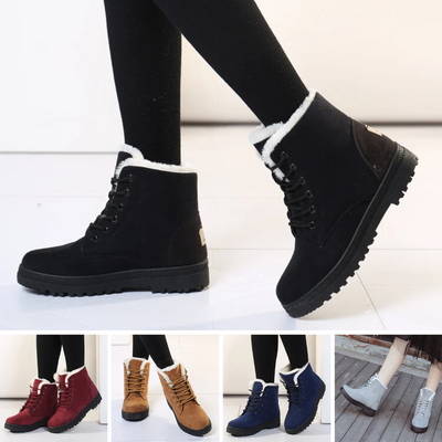 Warme Rutschfeste Schnee Stiefel Mit Schnürsenkeln Für Damen | Perfekt für Outdoor-Aktivitäten