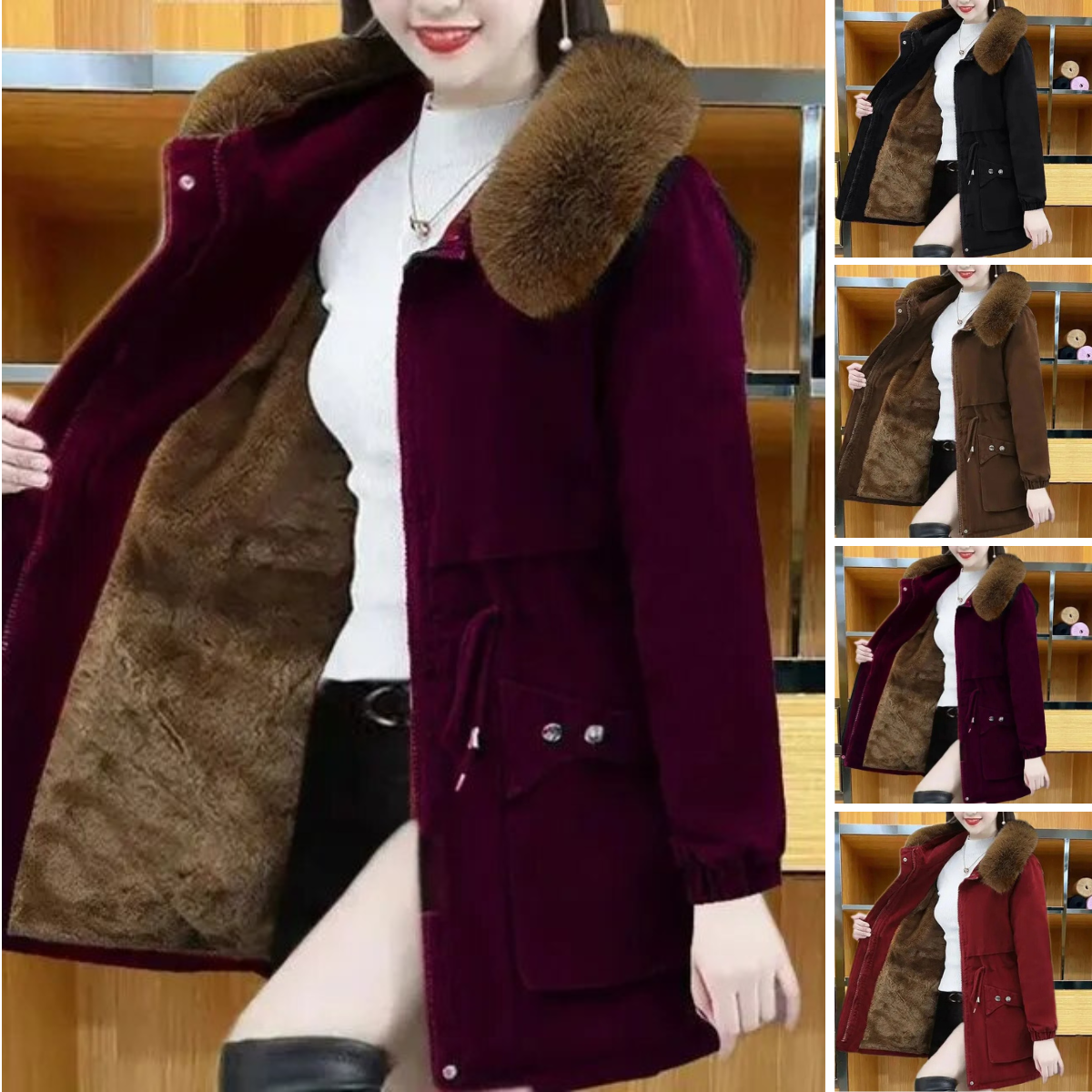 Vintage Baumwollwinter Parka Mit Kapuze Für Damen | Ideal für den Winter