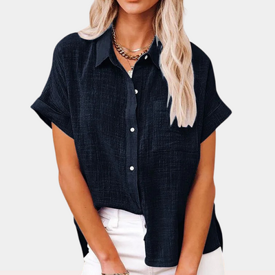 Bluse mit Knopfleiste | Aufgerollte Ärmel | Lässiger Chic