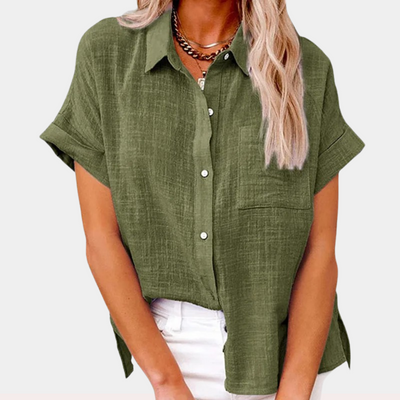 Bluse mit Knopfleiste | Aufgerollte Ärmel | Lässiger Chic