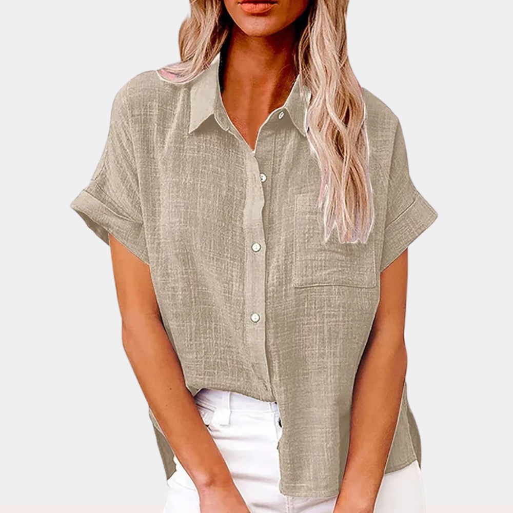 Bluse mit Knopfleiste | Aufgerollte Ärmel | Lässiger Chic