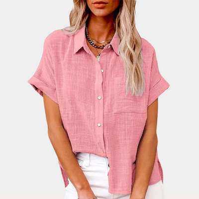 Bluse mit Knopfleiste | Aufgerollte Ärmel | Lässiger Chic