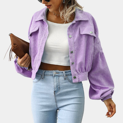 Cropped Cordjacke | Trendige Oversize-Ärmel | Stilvolles Casual-Design
