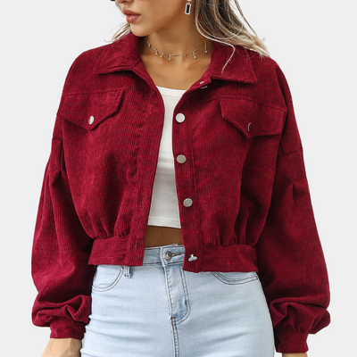 Cropped Cordjacke | Trendige Oversize-Ärmel | Stilvolles Casual-Design