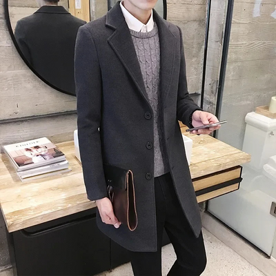 Herren Woll-Mantel Elegante Business Jacke - Büro und Freizeit