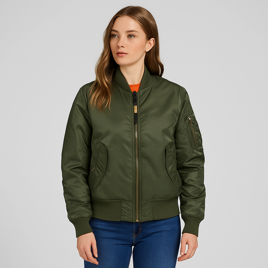 Bomberjacke für Damen MA-1 – Klassisches Design mit Rippbündchen