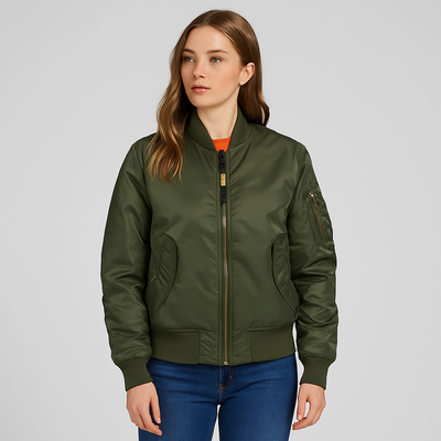 Bomberjacke für Damen MA-1 – Klassisches Design mit Rippbündchen