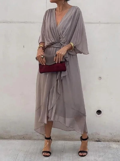 Chicelegance™ – Damen Kleid Hochzeitsgast aus Leichter Seide