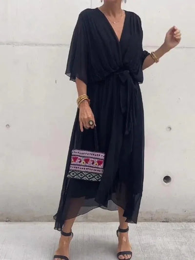 Chicelegance™ – Damen Kleid Hochzeitsgast aus Leichter Seide