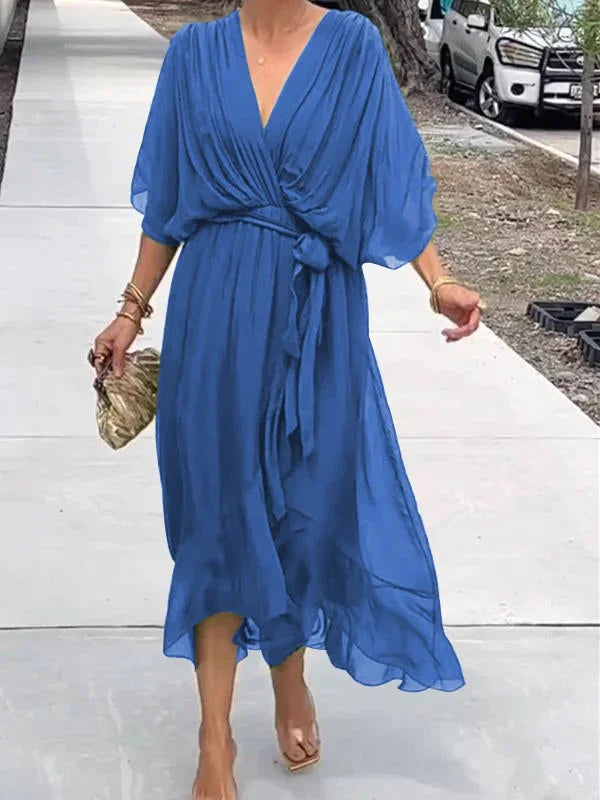 Chicelegance™ – Damen Kleid Hochzeitsgast aus Leichter Seide