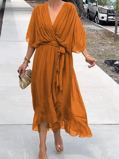 Chicelegance™ – Damen Kleid Hochzeitsgast aus Leichter Seide