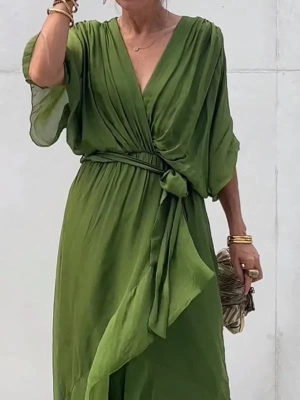 Chicelegance™ – Damen Kleid Hochzeitsgast aus Leichter Seide